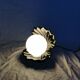 Ceramic shell lamp with opaline pearl, Saint-Jacques, France, 1980