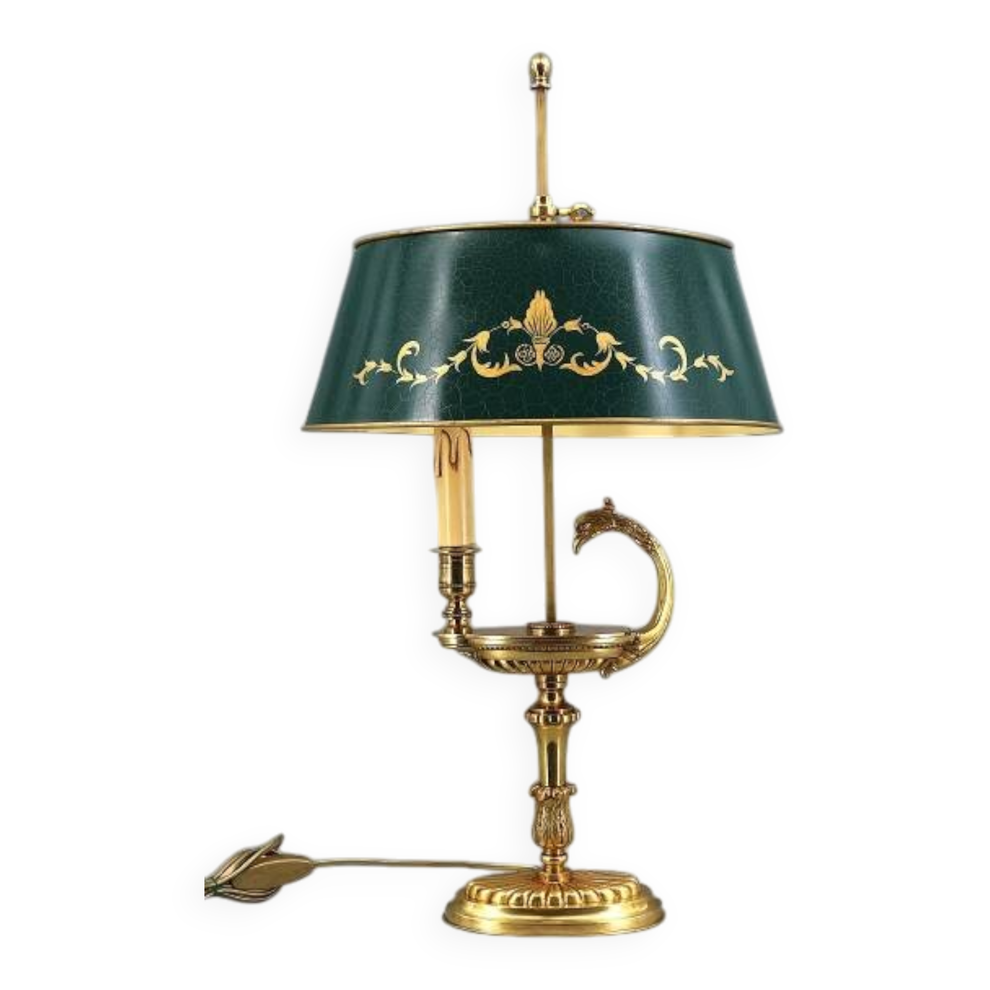 Directoire Style Gilt Solid Bronze Bouillotte Lamp "Lucien Gau"