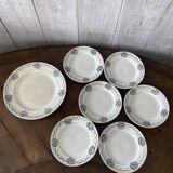 Set of 6 plates and 1 dish St Amand.