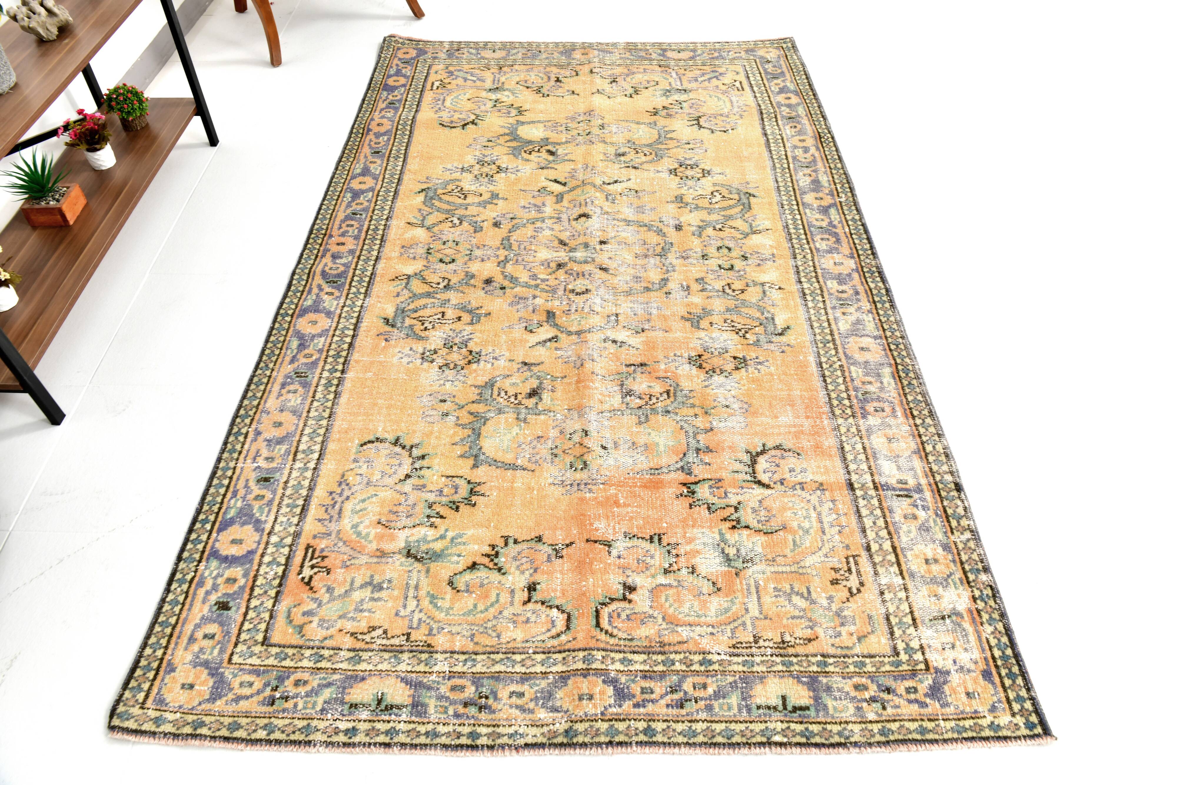 5x8 Rug For Living Room Turkish Vintage Area Rug, 160x255Cm