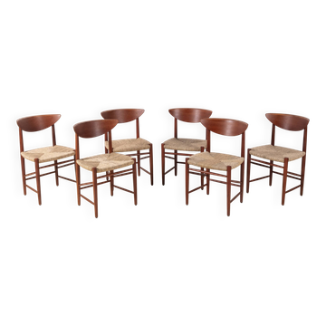 6x Peter Hvidt & Orla Mølgaard-Nielsen dining chair Model 316 in teak