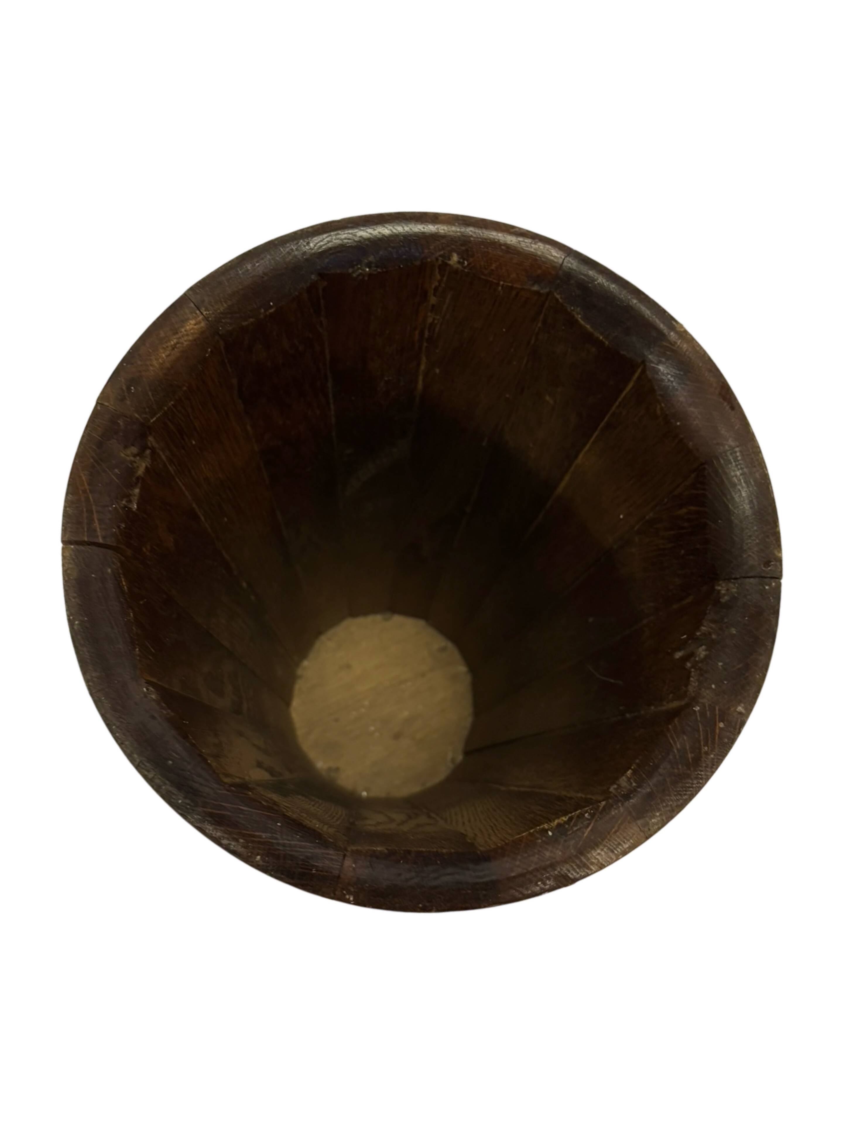 Vintage umbrella holder wooden basket storage 1960 minimalist design