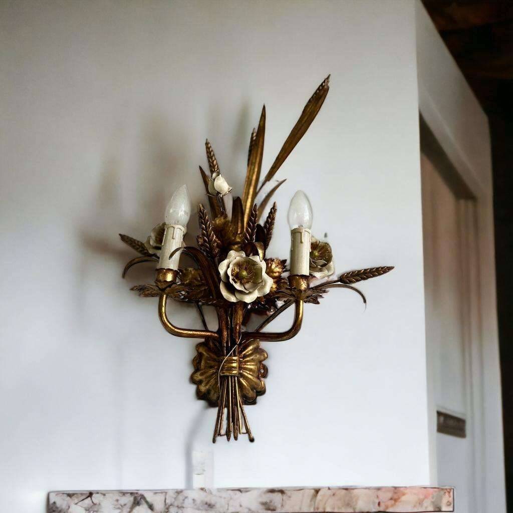 Vintage wall lamp / wall lamp in sheaf of wheat