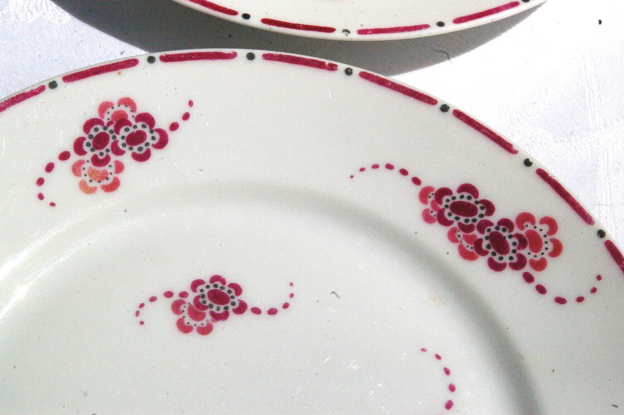 9 Dessert Plates in Limoges Art Deco Porcelain Lise de Goupy