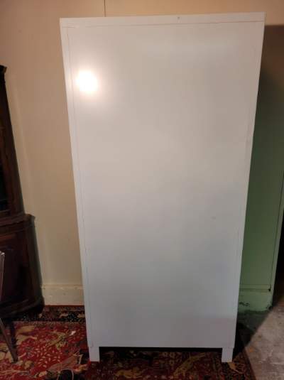Yellow and beige metal cabinet