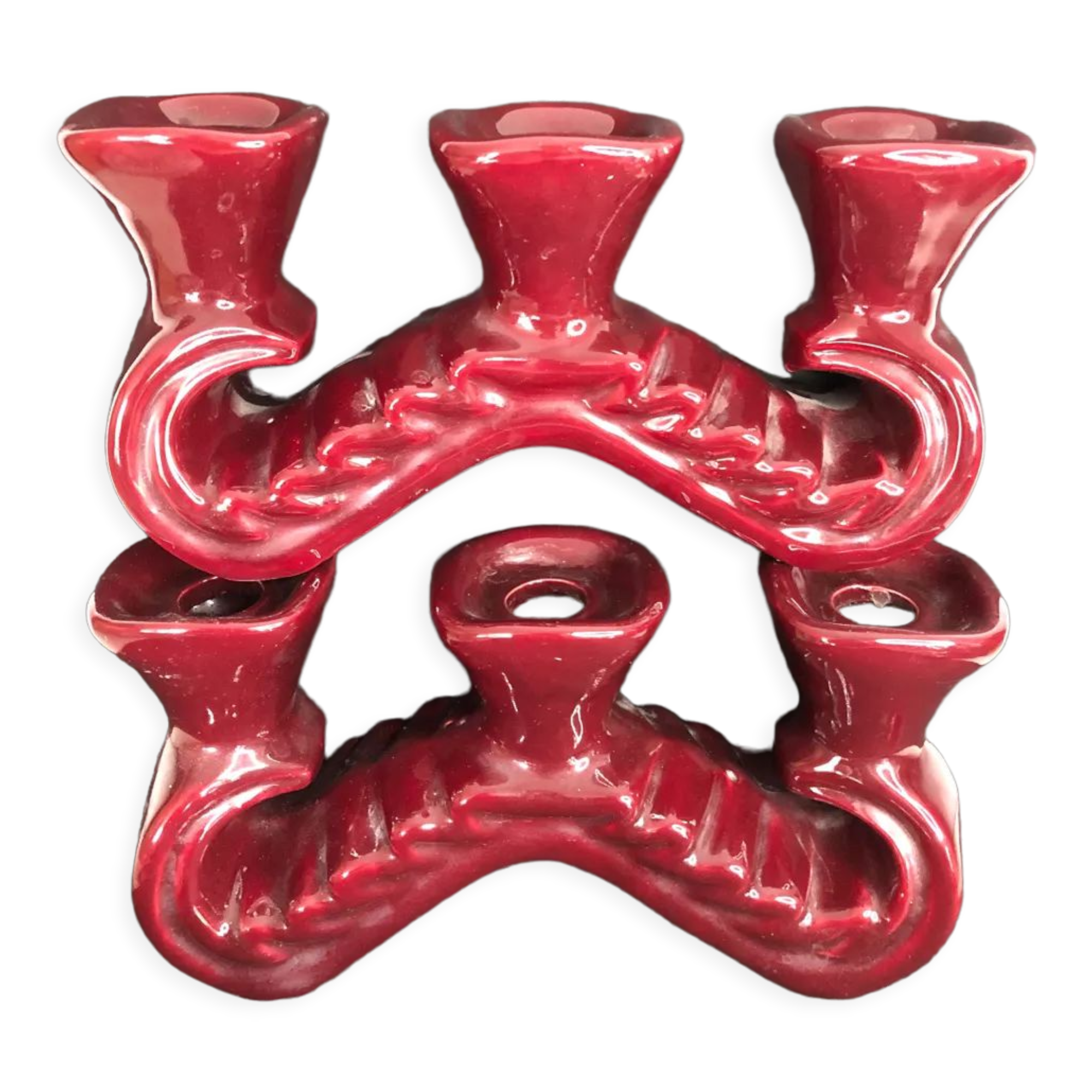 Pair of ceramic candle holders year 50