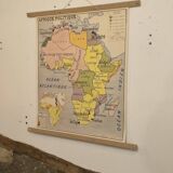 Old geography map school map 1960