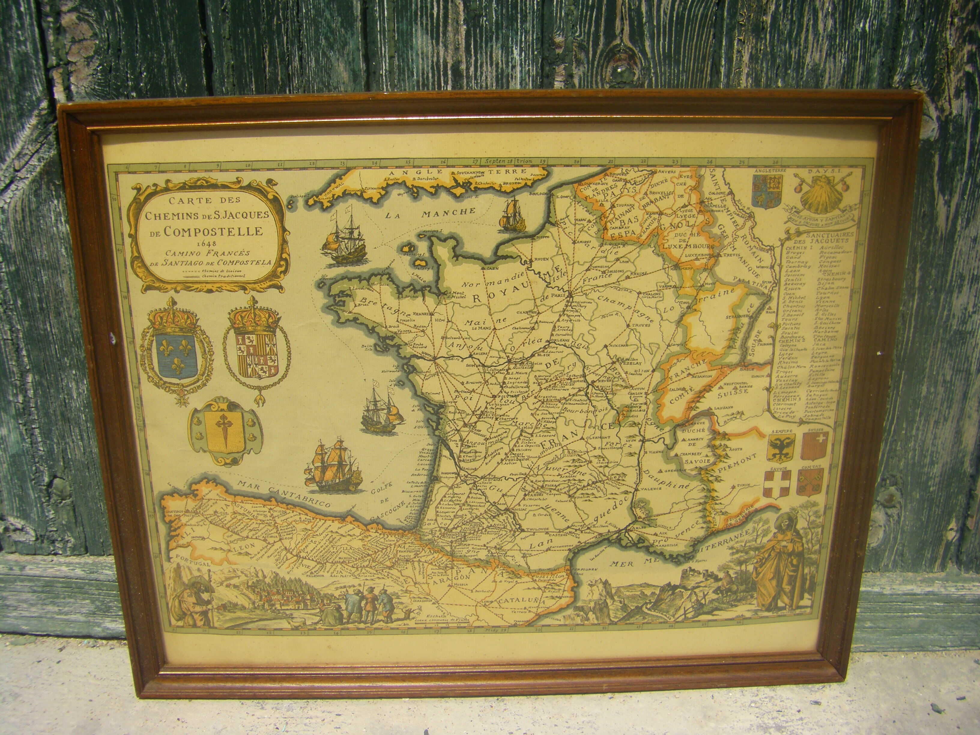 Carte des chemins de st Jacques de Compostelle