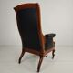 Fauteuil de bibliothèque ancien du XIXe siècle par Horrix – cuir noir