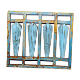 Ancien panneau décoratif - rambarde art déco en teck birman