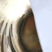 Puiforcat, sugar spoon, solid silver, Russian-style handle, vermeil.