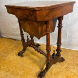 A Romantic Victorian Burr Walnut Sewing & Work Table Mid–Late 19th Cen