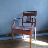 Fauteuil paillé de style directoire