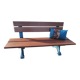 Garden bench, cast iron legs and exotic wood