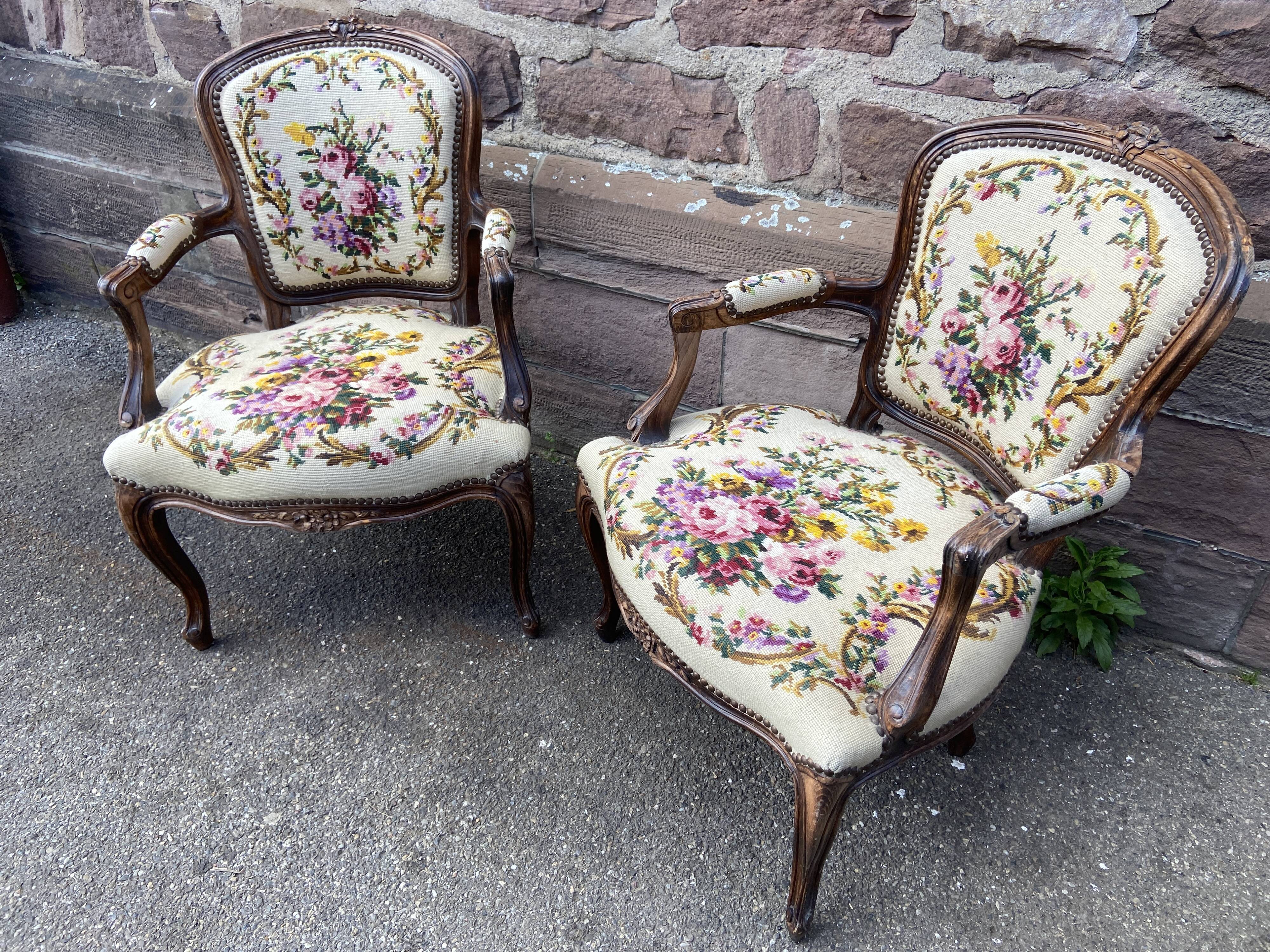 Pair of armchairs louis xv