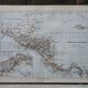 Central America, old map 1887 – Vintage geographical map.