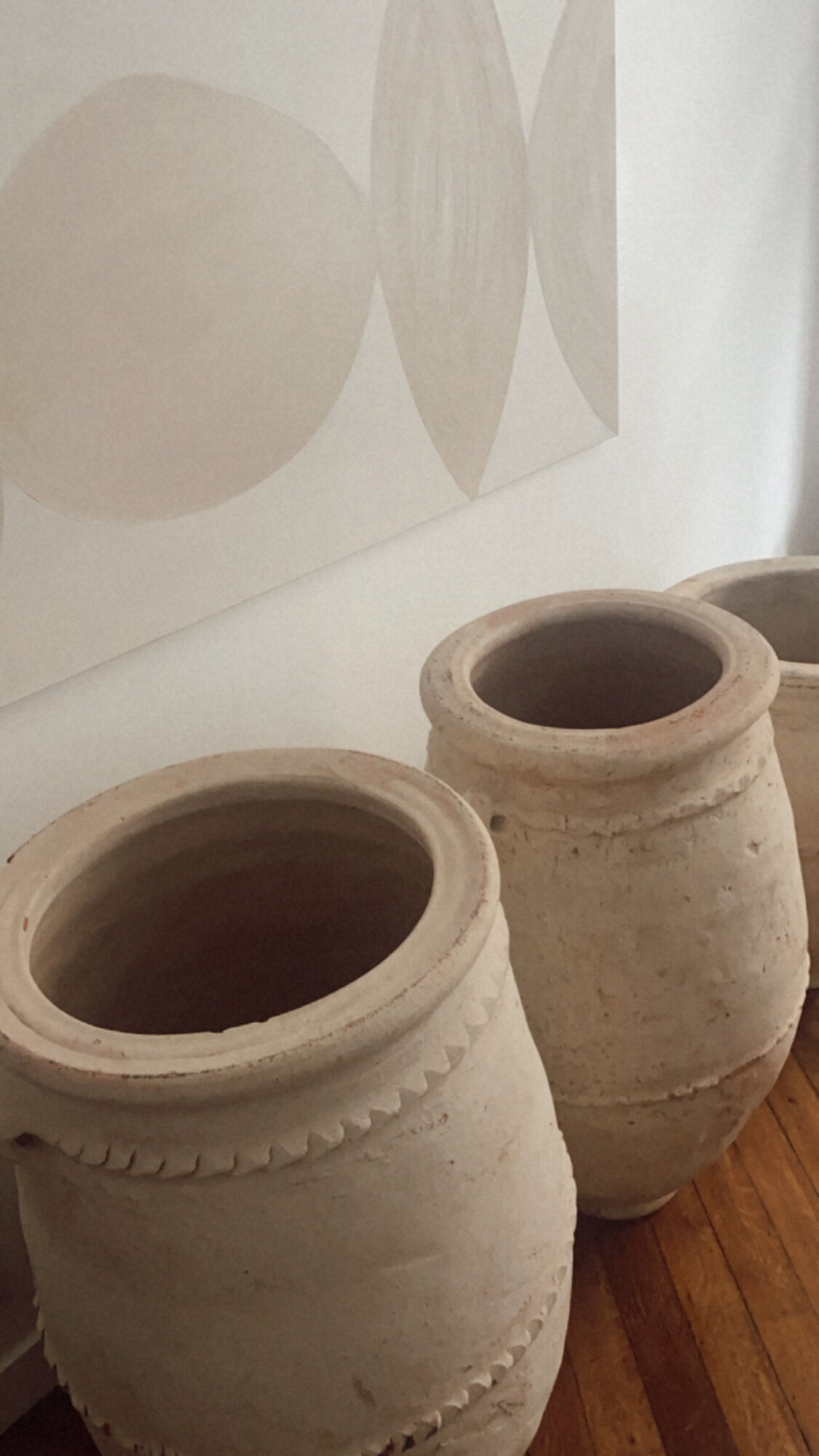 Rustic jar in bleached terracotta pottery xl