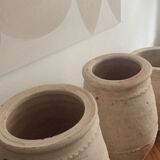 Rustic jar in bleached terracotta pottery xl