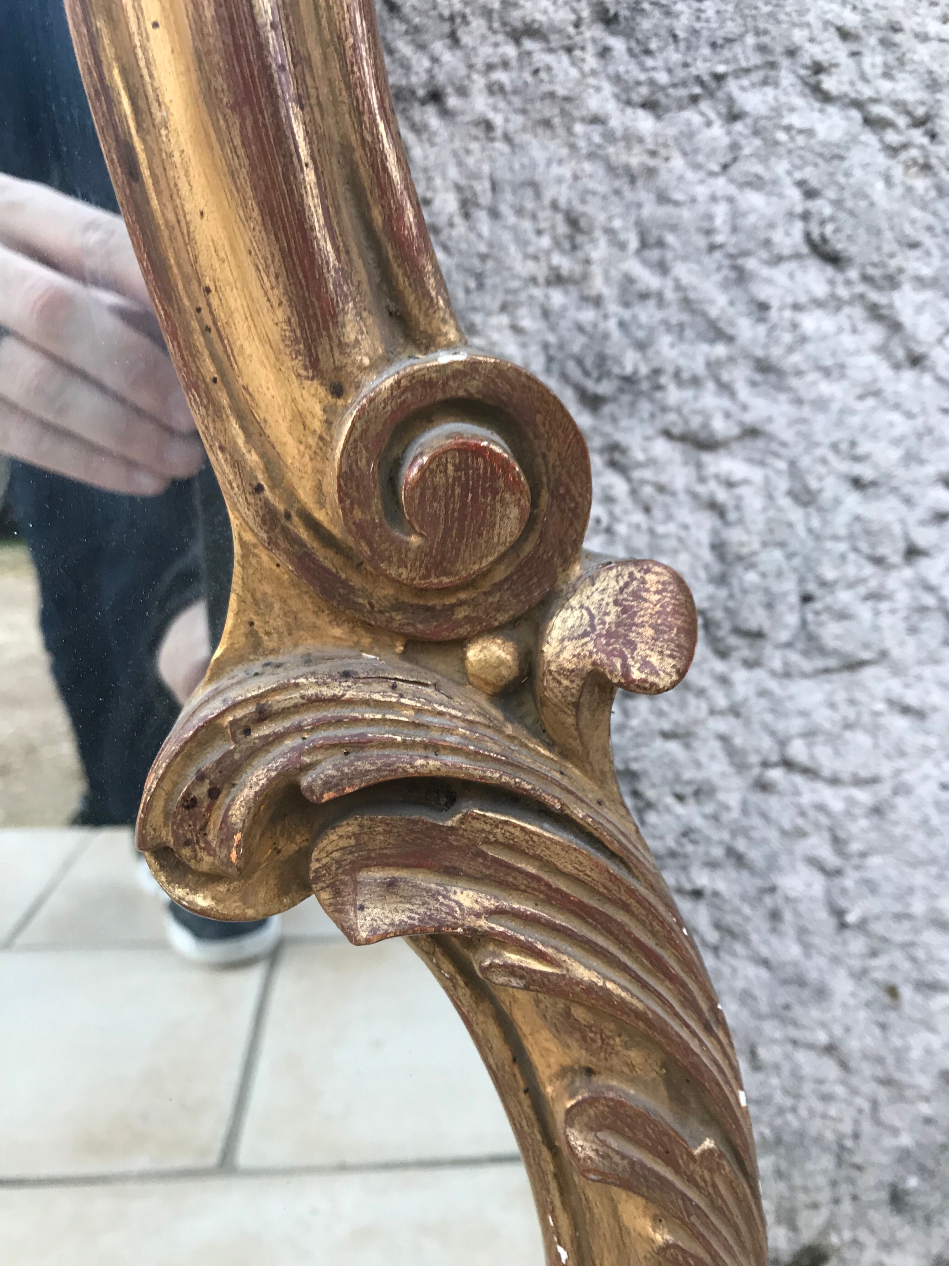 Antique Italian Louis XV gilden mirror 78x125cm