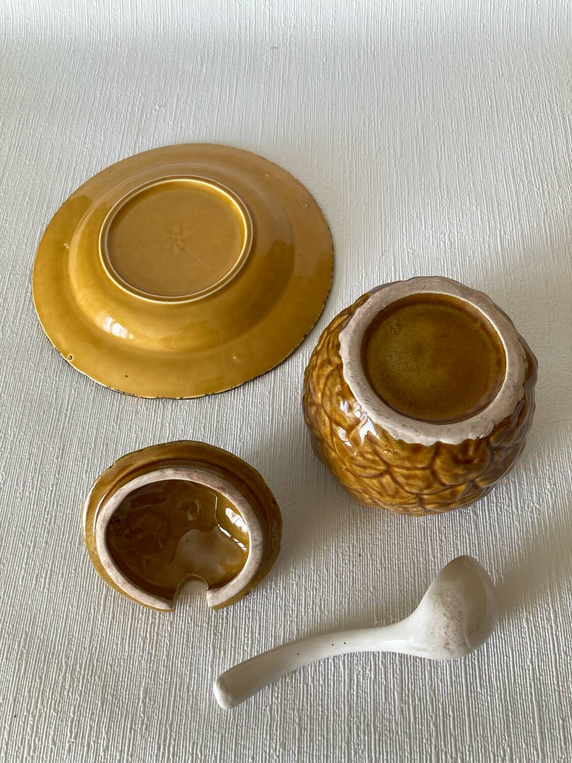 Vintage Pineapple Barbotine Jam Jar