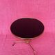 Gueridon/table d’appoint/table a cafe tripode metal dore et plateau ve