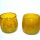 Set of 2 glasses vintage bubble glass cups from BIOT - Tart yellow liquor glass