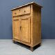 Old marbled ochre yellow French farmhouse cabinet