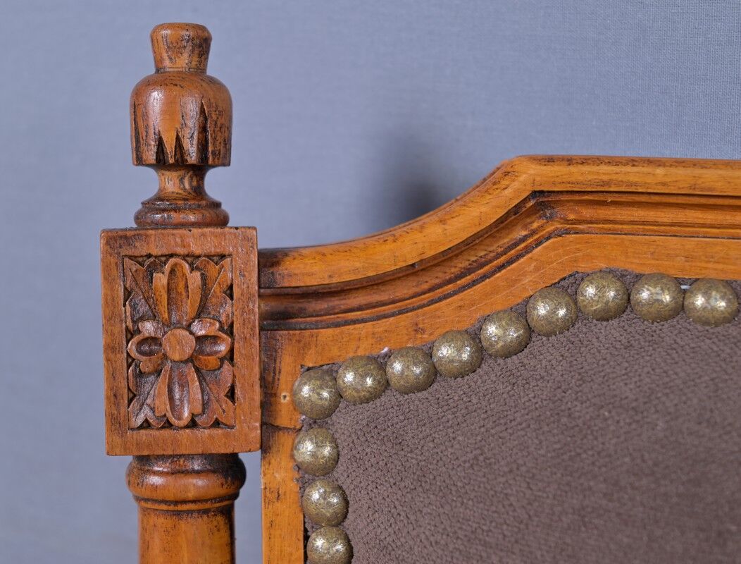 Pair of stained beech armchairs, Louis XVI style – 1950