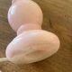 Antique lamp base in rose quartz