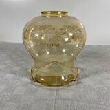 Decorated flamed glass lampshade