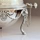 Antique English Silver-Plated Roll-Top Caviar Dish with Ram’s-Head Decoration