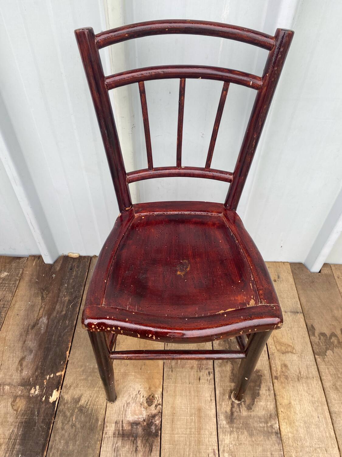 Antique Thonet style bistro chair turned wood vintage brown