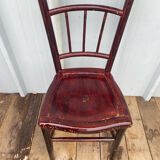 Chaise bistrot ancienne style Thonet bois tourné marron vintage
