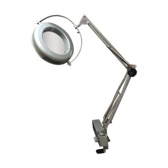 Gruber 1950 industrial workshop magnifying lamp