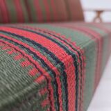 1970s, Danish 3-seater sofa, green furniture wool, oak wood.