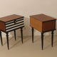 Pair of bedside table restyled swing door year 60