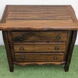 Vintage Brutalist Solid Elm Chest of Drawers