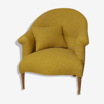 Fauteuil crapaud moutarde