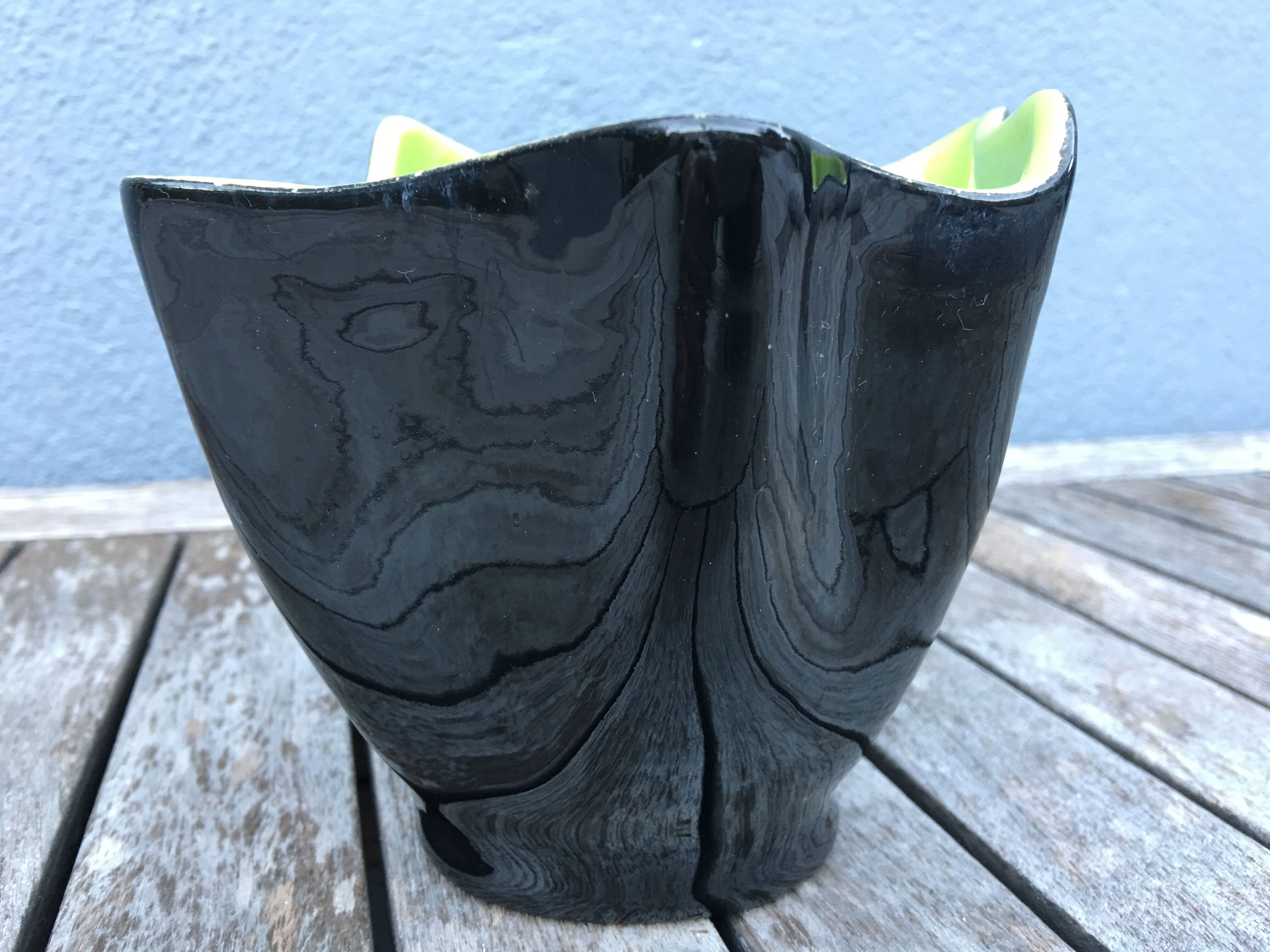 Two-tone folded ceramic vase, 1950/60