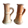 Pair of candlesticks in stoneware