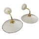Pair of vintage wall lamps in enamelled sheet metal electrified to nine