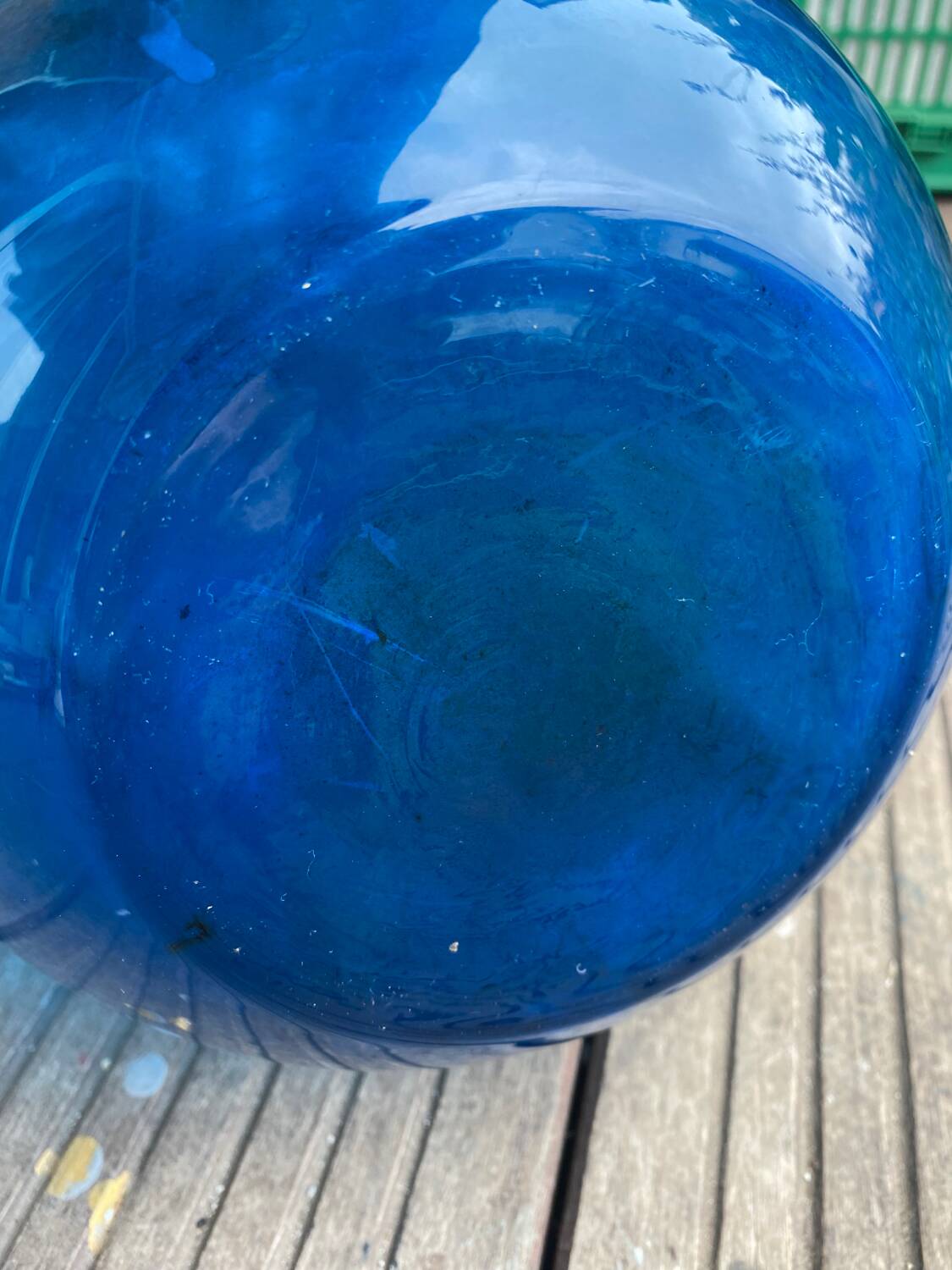 Large blown glass ball vase