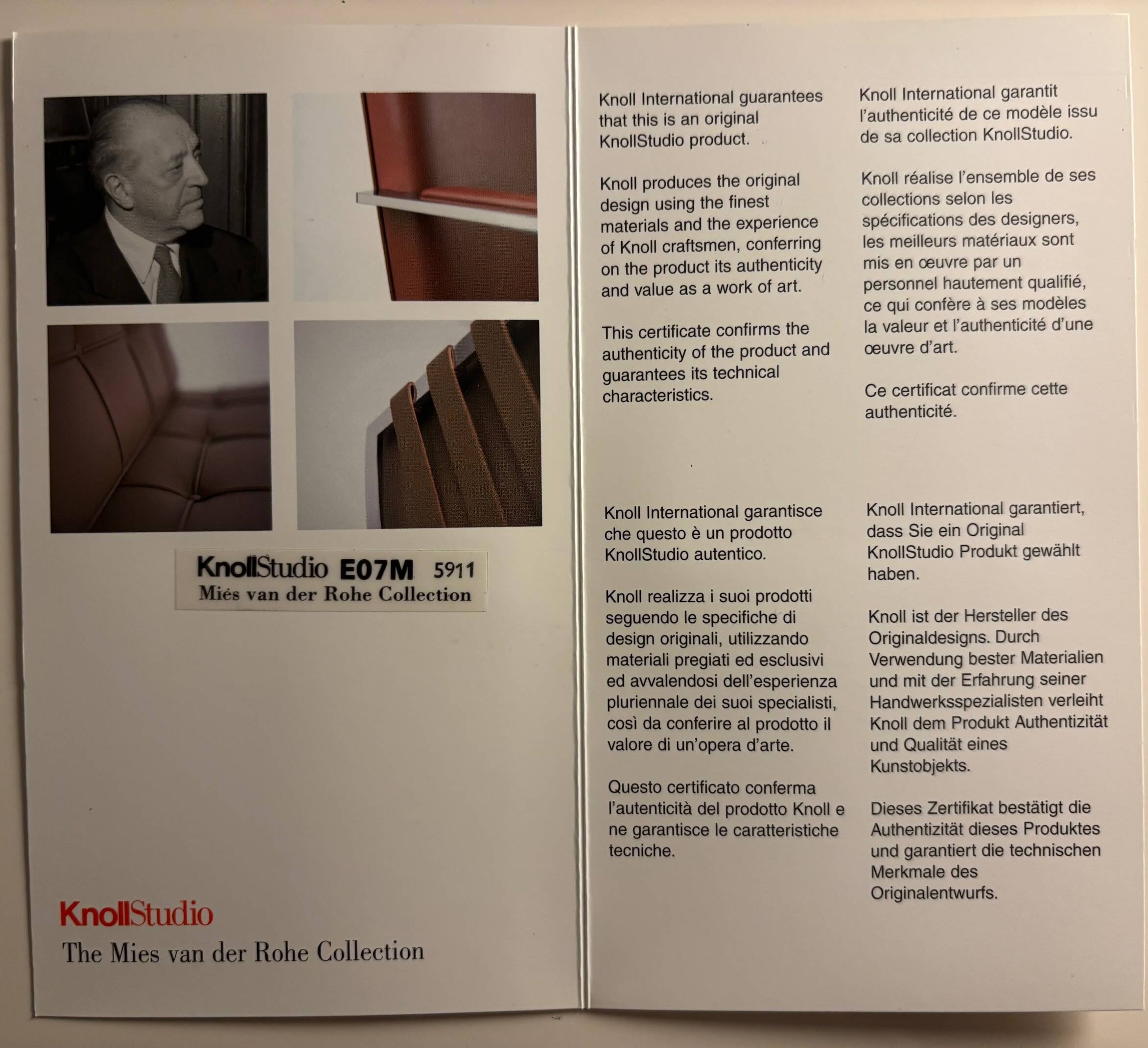 Pair of Barcelona Knoll armchairs