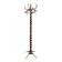 Twisted wooden coat rack with gilded bronze, 20th century