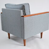 Original vintage armchair model ZWP-8 Cube, fully restored, pied de poule fabric, 1970s