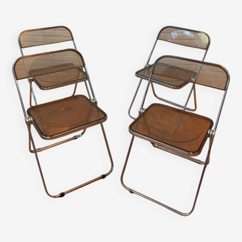 Set of 4 Plia chairs, Foldable chairs by Piretti