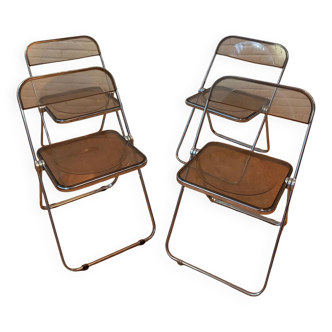 Set of 4 Plia chairs, Foldable chairs by Piretti