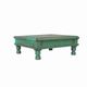 Table Low Carre Bajot Green Patina and Piece of Old Teck Origin