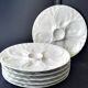 6 white porcelain oyster plates by Pillivuyt