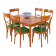 Italian mid-century chairs in walnut and wool